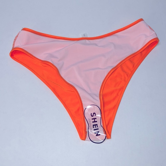 SHEIN ORANGE🧡🍊2-PIECE BATHING SUIT Size L NWOT - Picture 6 of 6